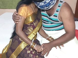 Young wife banging in new brown saree
