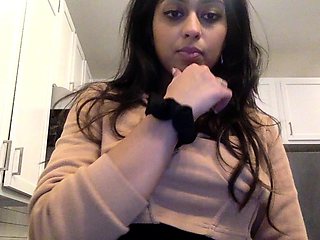 Cute amateur brunette naughty in solo jerking show on camera