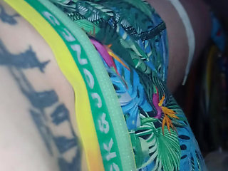 Cock banging with sneakers