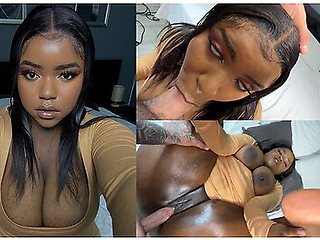 Thick black girl squirting and creaming in missionary