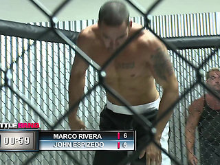 Ebony babe enjoys pleasuring guy's cock in the ring