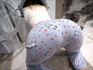 Step Sister Stuck in Washing Machine Fucked Hard - Creampie Finish