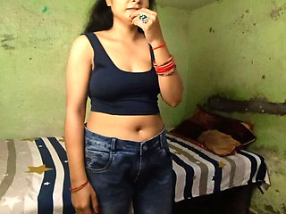 Calling husband's friend in the room, Indian sister-in-law takes his thick in her