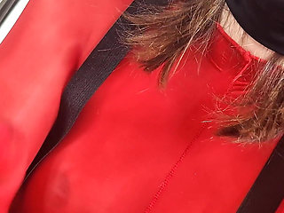 POV Elena Clark Full Red Encasement Sex