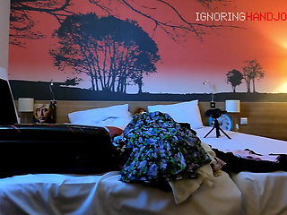 Huge tits big ass hot and horny latina teases in mini skirt panties and no panties in a hotel room