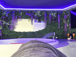 No Panties - Hot sexy Latina petite wife in the bathroom prepares the jacuzzi