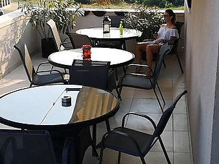 Wet Kelly My Hot Neighbor Masturbating on Terrace Outdoor Solo