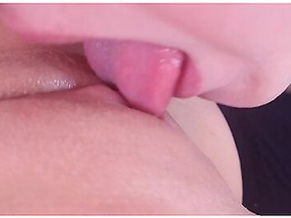 Licking Pink Shaved Pussy