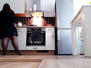 Hot MILF Step Mom Fucked Hard in Kitchen - Big Ass & Natural Tits