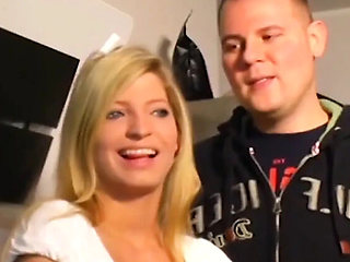 German Wife Swap on Motorway: Blonde & Brunette Foursome Doggy Style & Blowjob