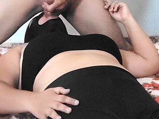 masked bride drinking semen and sucking balls