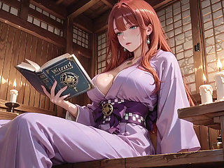 Red-haired Miko! Seamlessly Switching Between the Japanese Garden and the Bedroom, From Lazy Poses to Wet-mouth Teasing.