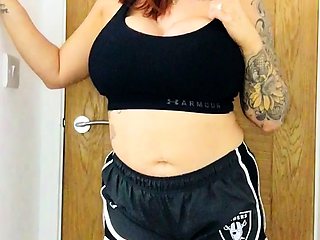 Great Big Boobs On Masturbating Redhead