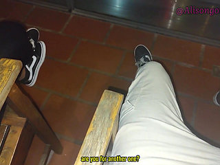 POV a Good Cock Sucking on the Balcony Before My Neighbor Sees Us