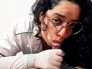 I can't hold back my desire and I suck my patient's cock Part 2