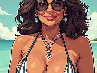 Gorgeous Women at the Beach Bikini Art