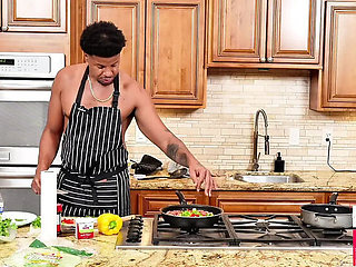 Asian MILF Kellie Shin Feeding & Fucking BBC in Kitchen - Cum in Mouth Blowjob