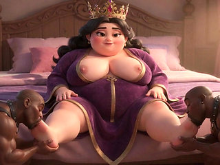 SSBBW Goddess Foot Worship - Interracial Slaves Licking Her Massive Feet