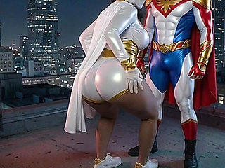 Petite Superheroine Showing and Twerking Her Massive Ass