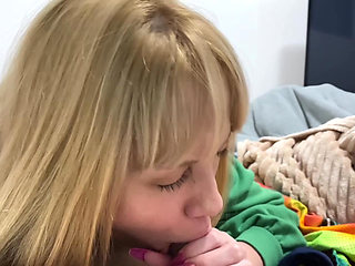 Blowjob drooling in my stepfather!