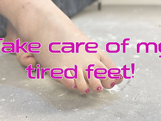 POV BBW Mistress Catastrov Feet Worship - Fix My Tired, Destroyed Feet