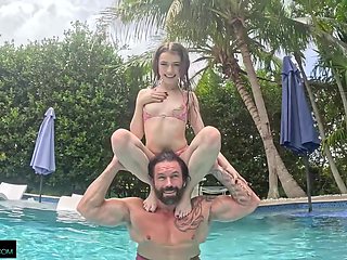Poolside Slut Gets Some Sun And Cock - Kylie
