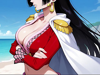 Boa Hancock Gets Fucked in Her Pussy and Ass on a Deserted Island!