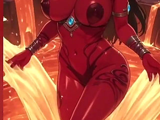 Gol Busty Demon Girl Lava Bath