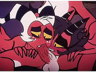 Helluva Boss 3some Blitzo X Moxxie X Millie Mmf With Car Toon