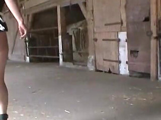 Humiliates dominates with leg shackles