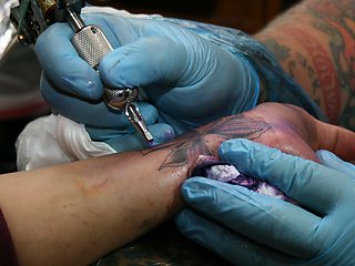 Shyla Stylez Flashes Her Big Tits While Having a Wrist Tattoo - AltErotic