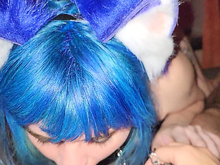 Neko girl sucks everything