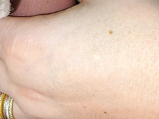 Step mom grabs step son big dick in erection for handjob