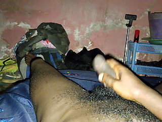 The African Black Guy, Bobby Johnson is just stroking and caressing his dick against his laps for fun