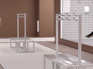 Having a Hard Time: Jane Watches Locker Fucks & Rubs Pussy