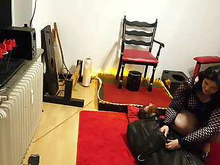 Lave in Leather Sack Part 1 - MILF Domina Teases Bound Cock Edging Denial BDSM