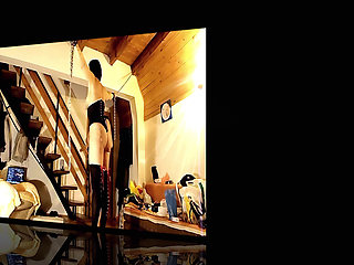 Dildo Gagged Slave Slut Is Whipped & Fucked Hard