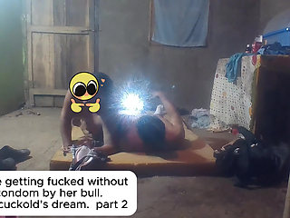 Hotwife getting fucked without a condom by her bull. Every cuckold's dream. part 2.