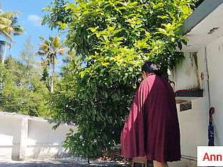 Naked Indian girl in white jacket shows her curves and walking nude