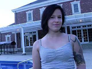 Amateur Brunette Takes BBC Anal Creampie Outdoor - Tiny Ass Broken Hard