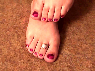 Amateur foot fetish with sexy teen in lingerie