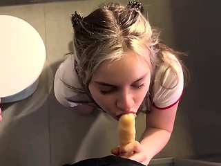 Devdaria Gives Blowjob At KFC