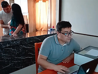 My cuckold husband works while I fuck my stepson hard. Fantasy with my stepmother.