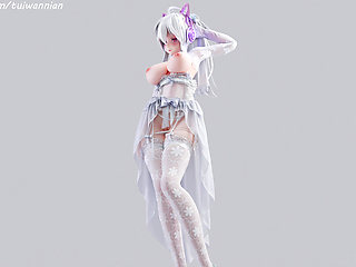 [mmd] Weak T-ara Bridal Erotic White Silk Wedding Dress