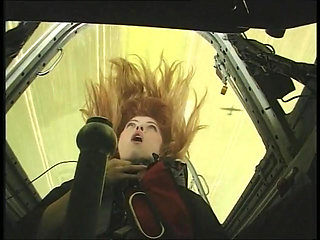Stunning redhead slut gets outdoor fucked by pilot