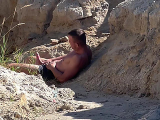 Hot guy caught jerking and i flash him