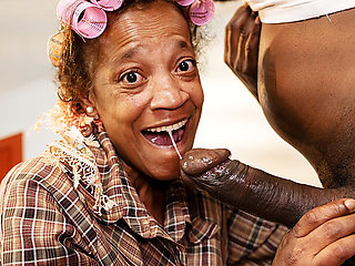 Fat Belly Ebony Mature Anal Destroyed by a BBC