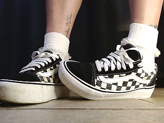 College Girl Ruffled Socks Fav Pair Vans Sneakers