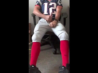 Jockdad87 Jerks and Shoots a Load in His Football Uniform