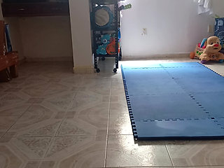 Chubby mom records herself and sends me a video doing cleaning in a thong 5